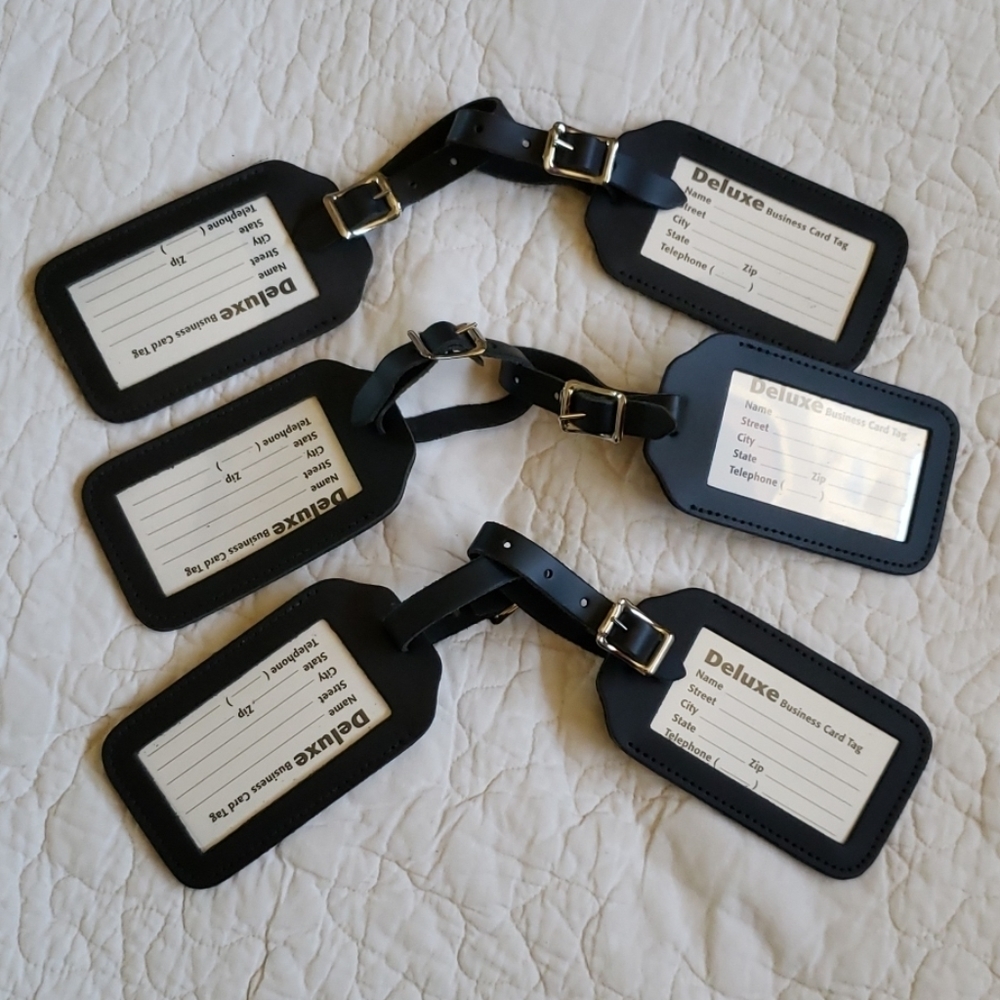 Leather Deluxe Business Card Tag, pack of 6